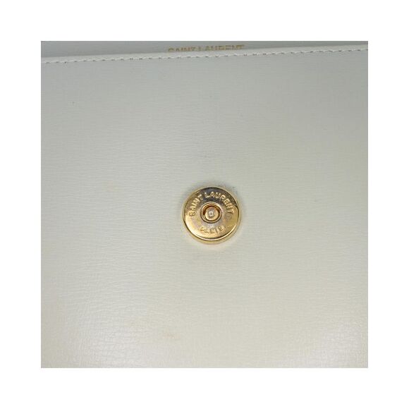 Pre Loved Saint Laurent Sunset Chain Wallet on Chain Women White Crossbody Bags - Picture 8 of 8